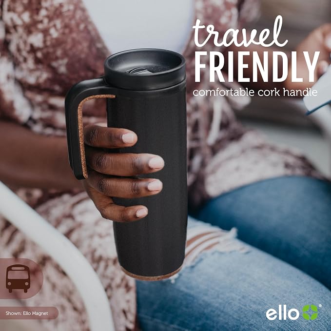 Ello Magnet 18oz Vacuum Insulated Stainless Steel Travel Mug with Side Handle and Leak-Proof Slider Lid and Built-in Coaster, Keeps Hot for 5 Hours, Perfect for Coffee or Tea, BPA-Free - Image 5