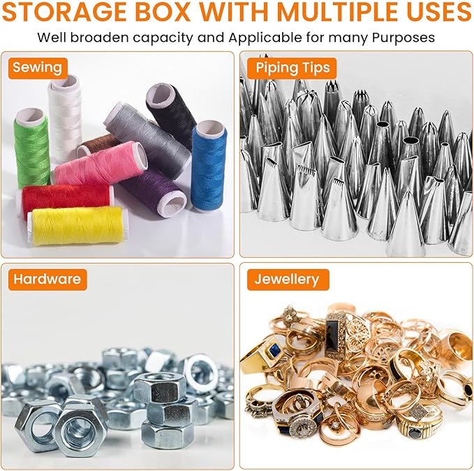 Double Layer Piping Tip Box with 100 DIY Flower Nails 72 Small Piping Tips Drawer Baking Cake Supplies Decoration Tool Storage Box