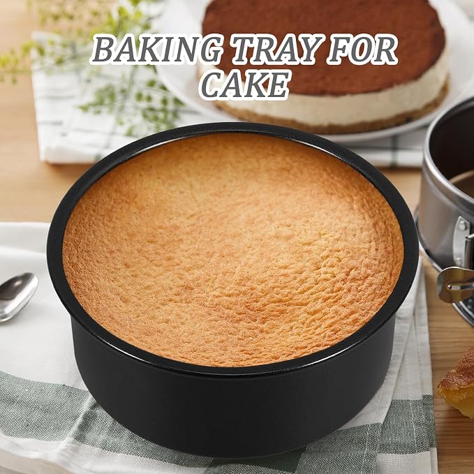 Non-stick Carbon Steel round Cake Pan 6-inch Removable Bottom Baking Mold for Household Oven Use, Small Chiffon Bakeware Tray for Practical Cake Baking - Image 5