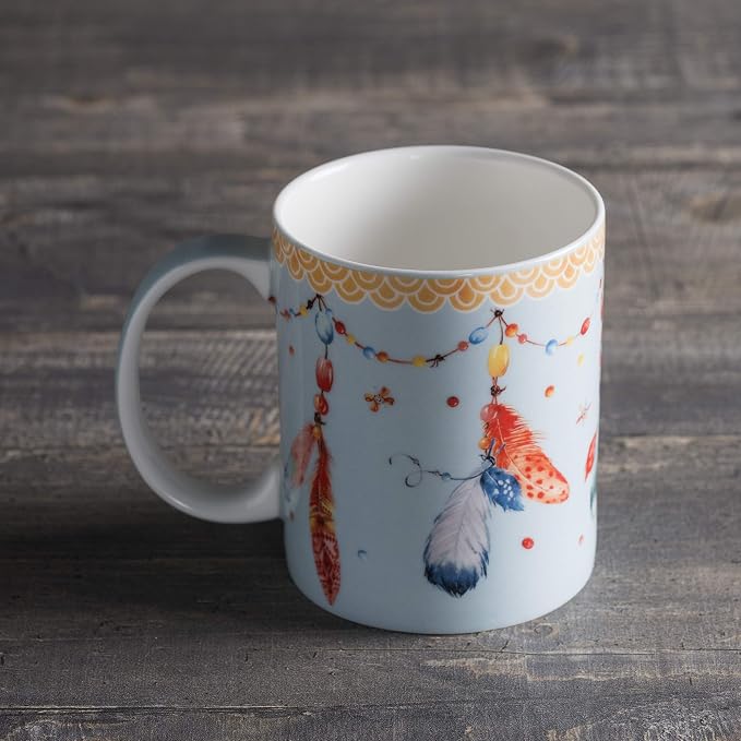 Maison d' Hermine Coffee Mug with Handles Tea Cups (12 Ounce, Pack of 1) | Fine Bone China Coffee Mugs for Hot Beverages Cappuccino Latte Home Restaurant Hotel Spring Summer -Ibiza - Blue - Festival - Image 8