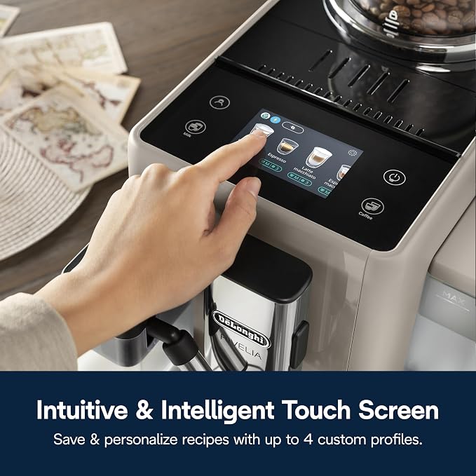 De'Longhi Rivelia Automatic Espresso Machine, Grinder, Milk Frother, Beige | #1 Worldwide Espresso Machine Maker, Removable Bean Hoppers, 18 One-Touch Recipes, Milk Frother, 4 Unique Colors - Image 9