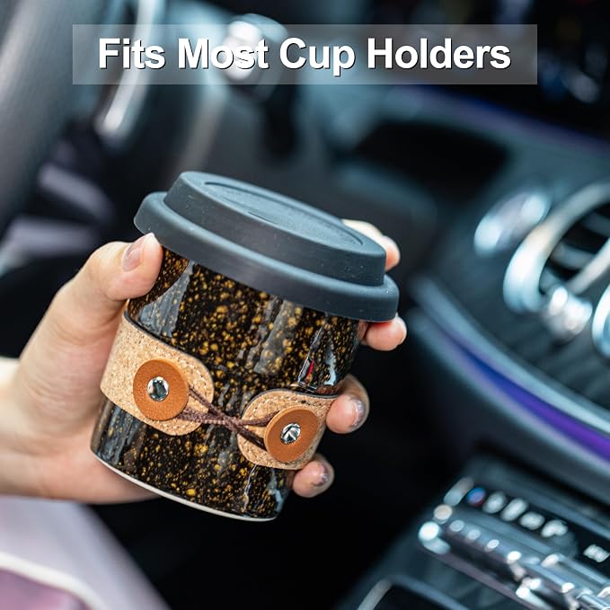 Travel Coffee Mug Ceramic TO Go Coffee Tumbler with Lids Tea Mug | Porcelain Reusable Camp Cups, 8.5oz Car Coffee Mug, Microwave & Dishwasher Safe, Modern Style, Coffee Gifts for Men and Women - Image 5