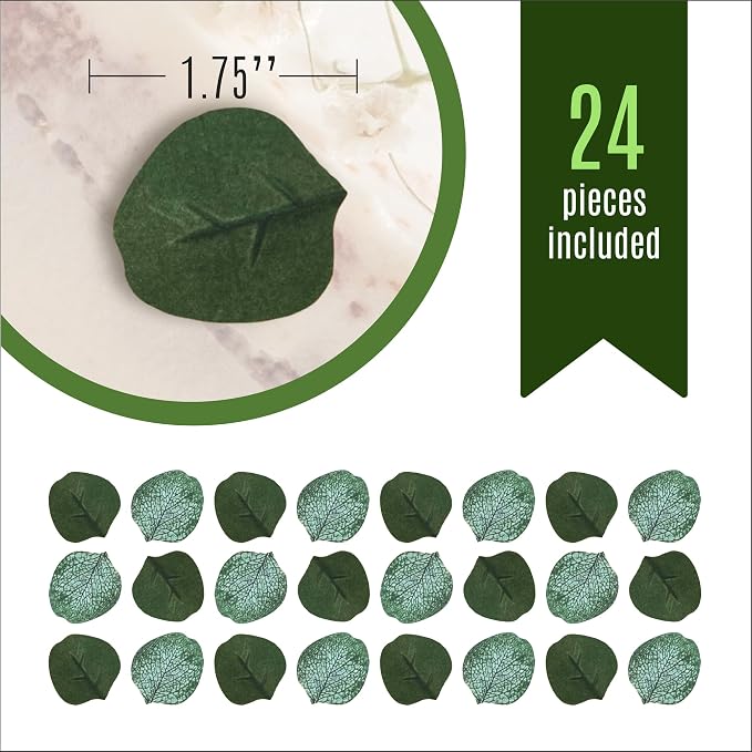 Sugar Robot - Edible Eucalyptus Leaves - Small Size - Edible leaves for cake decorating - Premium Crafted - Made in the USA Cake -Set of 24 (Eucalyptus Leaves) - Image 3