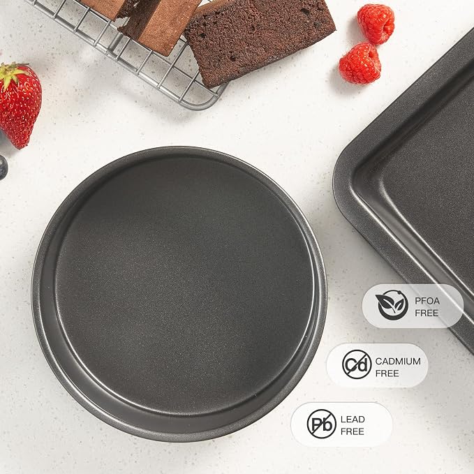 6 Inch Cake Pans for Baking, Round Small Layer Cake Pan Set with 120 Pieces Parchment Paper, Nonstick Circle Cheesecake Tin, 4 Pieces, Heavy Duty - Grey - Image 9