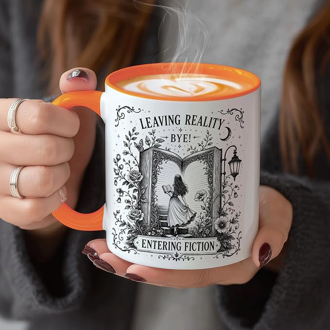 Hyturtle Book Mug with Spoon Gifts for Book Lovers on Birthday, Christmas | Bookish Cup Gifts for Women, Reading Themed 11oz ceramic Mug, Vivid double-sided fade-resistant print, Comfort grip handle - Image 3