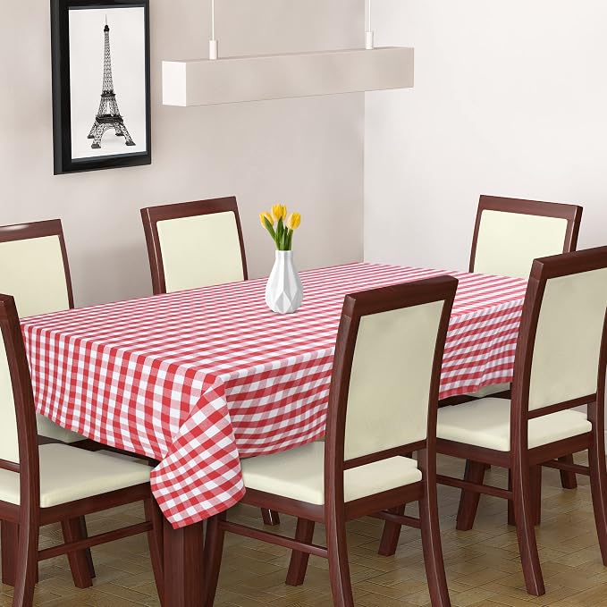 Urban Villa Tablecloth Cotton Tabletop 60x102 (8-10 Seat) Red/White Checks - Image 4