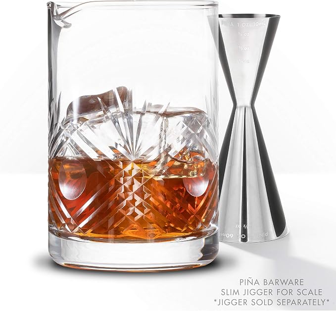 Piña Barware Seamless Hand Cut Mixing Glass - 550mL / 18oz - Professional Bartending Commercial Glassware - Image 4
