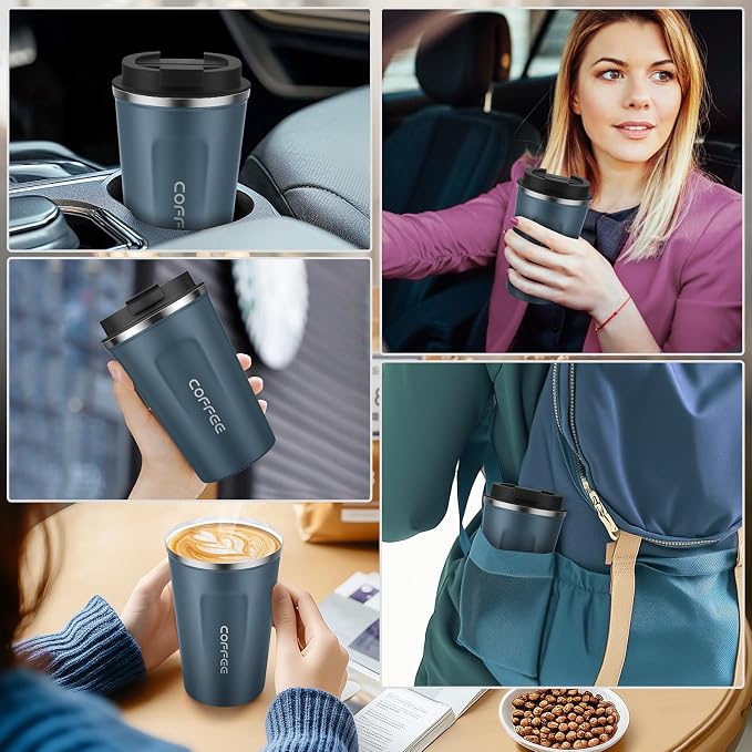 CS COSDDI 12 oz Stainless Steel Vacuum Insulated Tumbler - Coffee Travel Mug Spill Proof with Lid - coffee Cup for Keep Hot/Ice Coffee,Tea and Beer (Tibetan blue) - Image 7