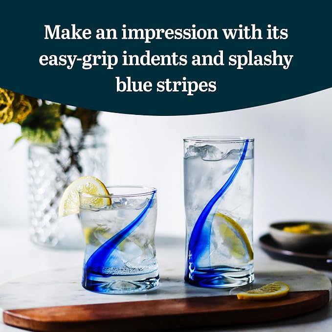 Libbey Blue Ribbon Tumbler and Rocks Drinking Glass Set of 8, Artisanal, Four-Dimpled Glass Cups Set, Clear Glassware Drinking Glasses for Daily Use - Image 2