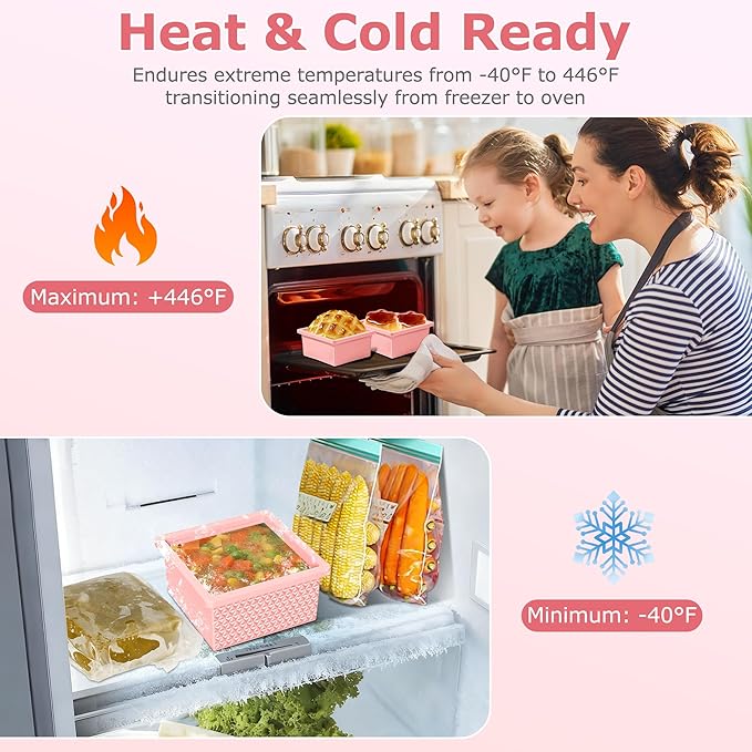 Silicone Freezer Tray with Lid-Stackable Soup Freezer Container Molds,2-Cup Ice Cube Trays for Perfect Portion Control,Food Storage & Meal Prep,Oven & Dishwasher Safe-4 Pack