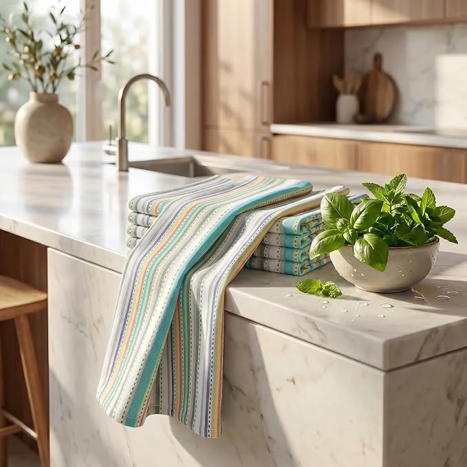 Urban Villa Kitchen Towels Cotton Dish Towels 20”x30” (Set of 6) Beige - Image 6