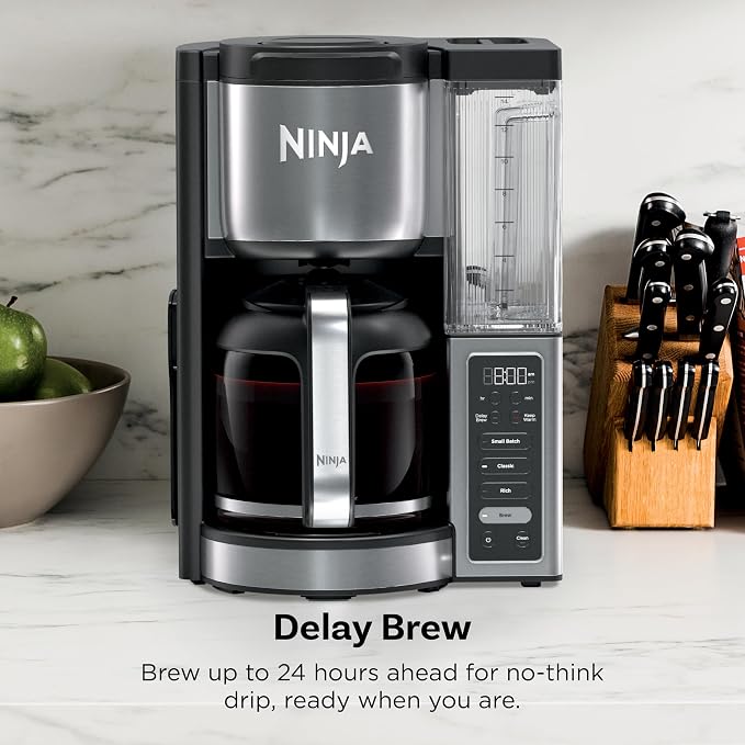 Ninja Fresh Brew Coffee Maker, 14 Cup Glass Carafe, Stainless Steel, CE451 | Programmable, Classic & Rich brew, 70-oz. Removable Water Reservoir, Small Batch, 24-hr Delay Brew, Adjustable Warming Plate - Image 6