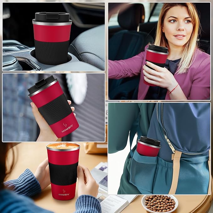 MOMSIV 12oz Travel Coffee Mug, Insulated Coffee Cup with Leakproof Lid | 6-Hour Heat Retention, 360°Leak proof, Vacuum Stainless Steel Double Walled, BPA-free, Reusable And To Go Coffee Mug - Image 7