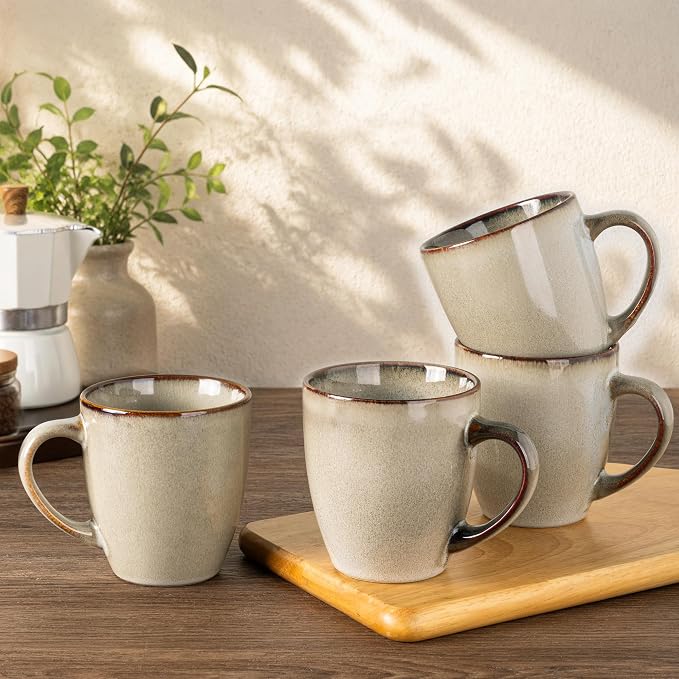 GBhome Ceramic Coffee Mugs Set of 6, 12oz Stoneware Coffee Mugs Set For Dad Mom Women MEN, Light Weight Coffee Cups for Latte/Tea/Beer/Hot Cocoa, Dishwasher & Microwave Safe - Image 6