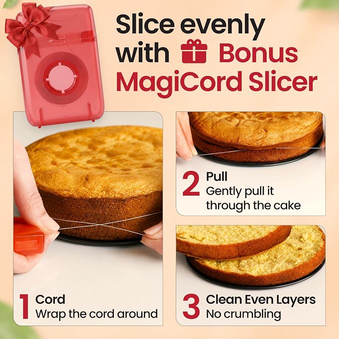 Cheesecake Pan and Springform Cake Pan Set - 4, 7, 9 and 11 in, NONSTICK | with CAKE SLICER and TESTER; INSTANT POT – Compatible; Easy-open Latches for Cheesecakes, Layer Cakes, Quiches; for Gifting - Image 6