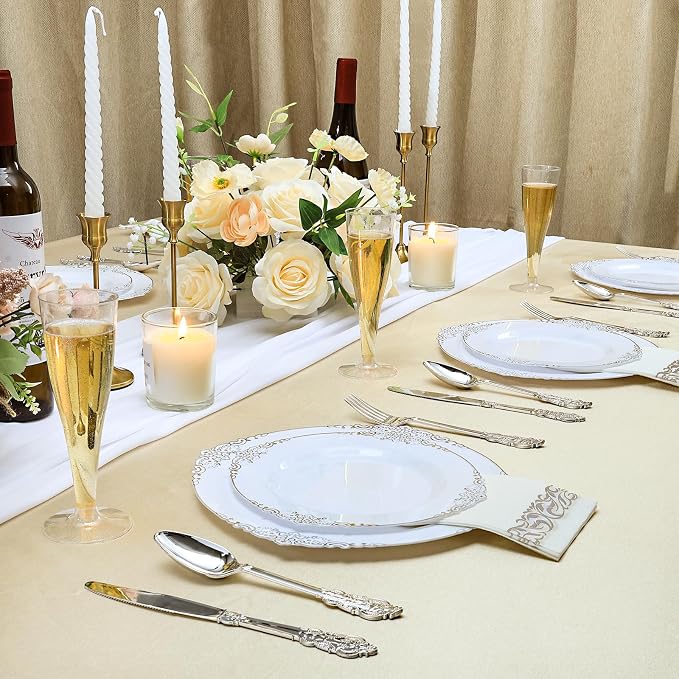 Bestluck 100Pack 4.5oz Champagne Flute Plastic,Silver Glitter Champagne Cup | Plastic Disposable Stemware,Disposable Champagne Flutes for Party, Mimosa Bar, Wedding, Anniversary and Graduation - Image 6