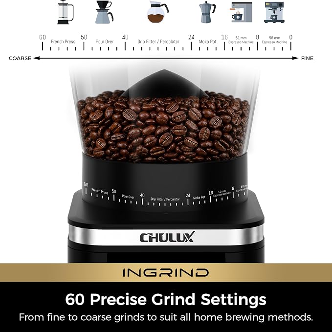 CHULUX Espresso Machine with Conical Burr Coffee Grinder, Dark Blue - Image 6