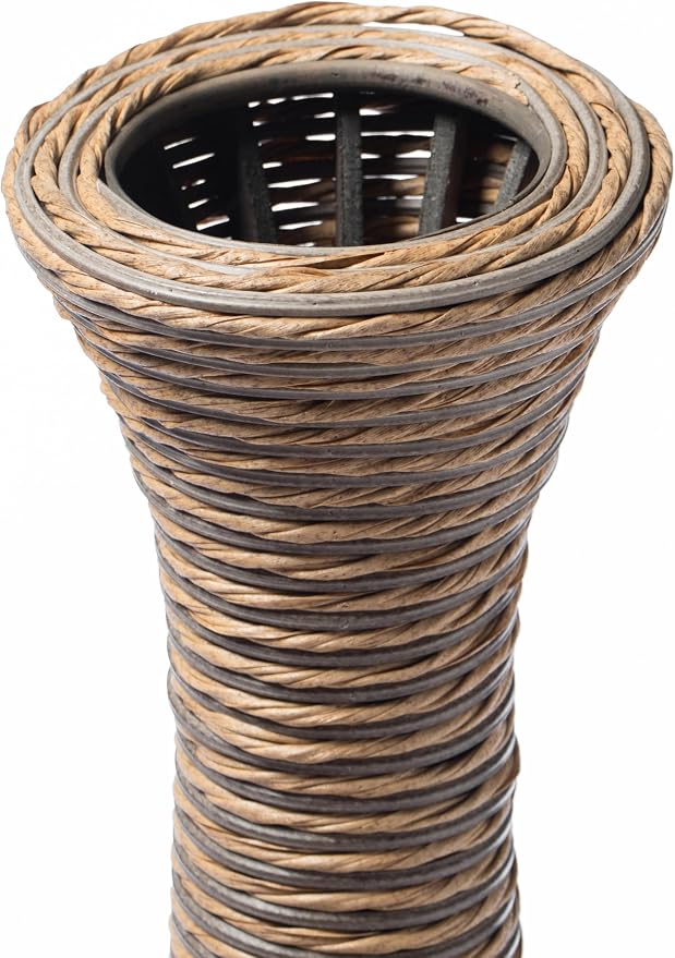 Set of 2 38-inch Tall Artificial Rattan Floor Vase in Elegant Beige - Statement Piece for Living Room Decor, Entryway, or Hallway - Versatile Home Accen - Image 6