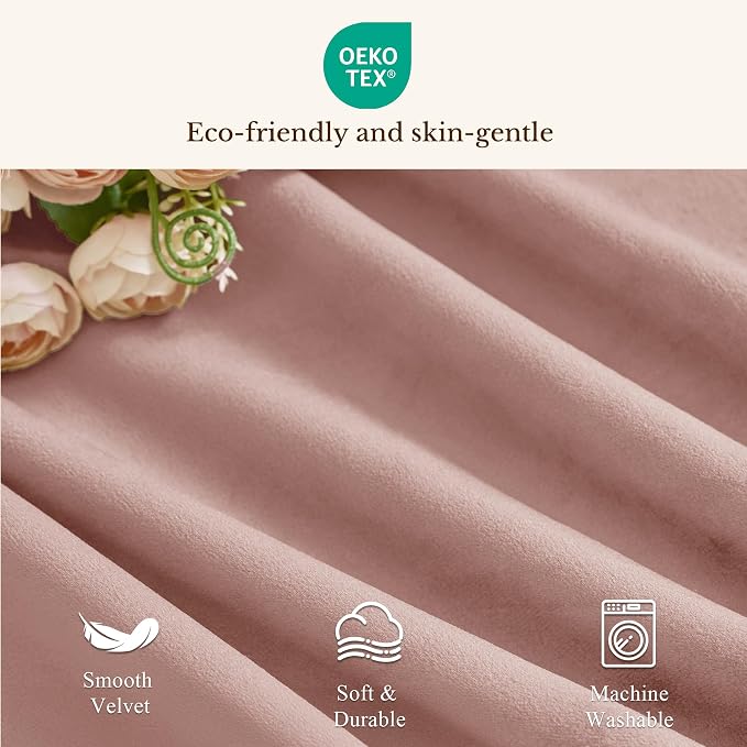 Dusty Rose Valance for Windows 52x18 Inch 1 Panel | Spring Decor, Elegant Wavy Mauve Kitchen Curtains, Soft Decorative Velvet Window Treatment for Girls Room, Bedroom, Bathroom - Image 8