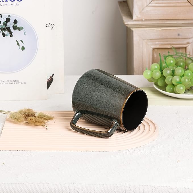 Large Ceramics Coffee Mugs,24 oz,Large Handle Design,Extra Large Tea and Coffee Cup for Office and Home，Microwave and Dishwasher Safe(Color:24 oz green) - Image 4