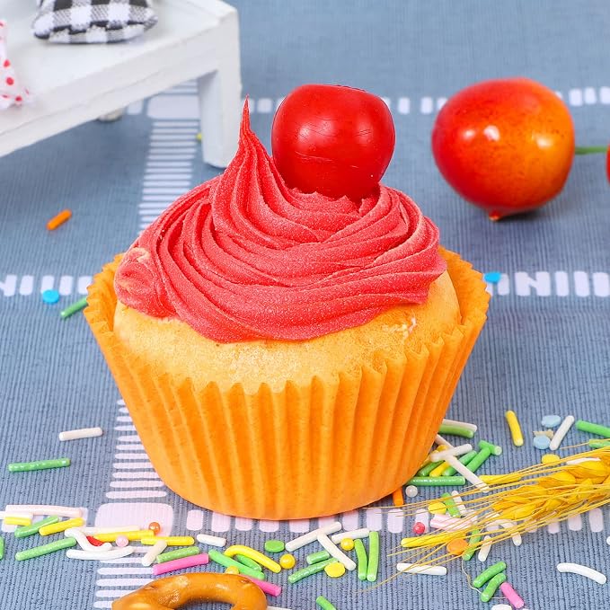 Caperci Standard Orange Cupcake Muffin Liners 500-Count, No Smell, Food Grade & Grease-Proof Paper Baking Cups (Orange) - Image 5