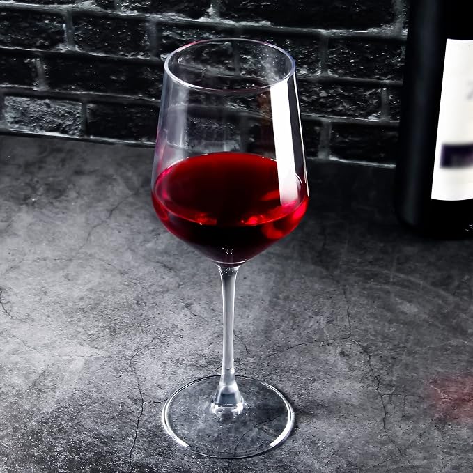 YANGNAY Wine Glasses (Set of 8, 17 Oz), Clear Wine Glasses for Red Wine, Smooth Rim, Dishwasher Safe - Image 5