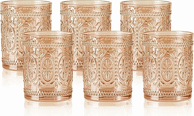 Darlion Amber Glassware, Vintage Drinking Glasses, 10oz Amber Glass Cups | Food Grade Glass, Lead-Free Glass, Durable&Sturdy, Vintage Decoration by PurchaseNow