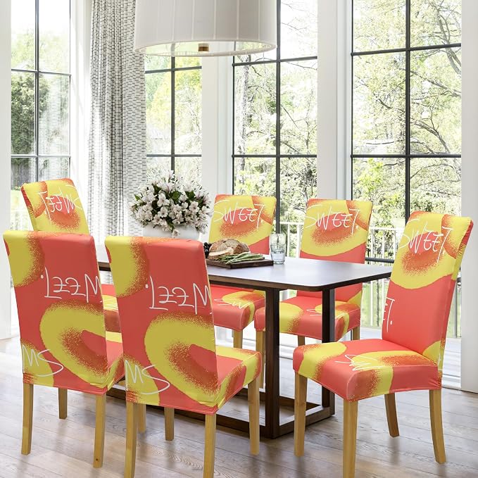 Dining Chair Covers, Stretch Seat Covers, Washable Furniture Protector | 4 Pack, Washable, Stretch Fit, Soft, Non Slip, Dining Chair Covers, Seat Protector, Furniture Cover,Easy Clean - Image 2