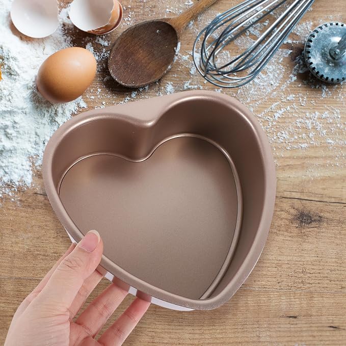 VOSAREA Heart Shaped Cake Pans with Removable Bottom Stainless Steel Heart Cake Mold Springforms Cheesecake Pan Diy Baking Mold Tool for Valentines Day Wedding (6 Inch) - Image 9