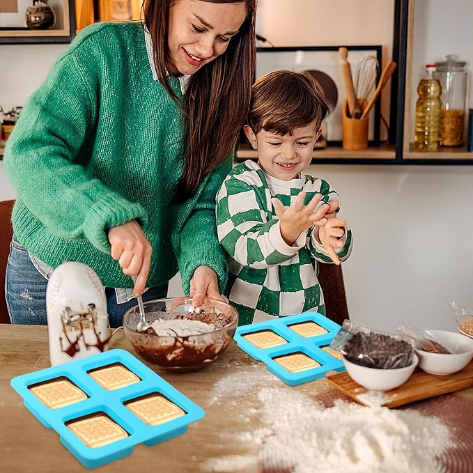 3Pcs Square Silicone Molds Trays For Smores Chocolate Candy Making | Reusable, 4 Cavity, for Smores, Chocolate, Graham Crackers, Candy, Marshmallow Making - Image 6