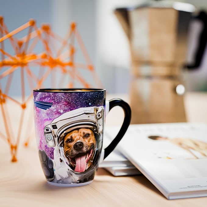 Color Changing Space Dog Coffee Mug 15oz – Astronaut Pitbull & Husky Galaxy Reveal – Funny Heat Sensitive Novelty Dog Mug, Unique Gift for Men, Women, Dog Lovers, Christmas, Birthday, Stocking Stuffer - Image 6