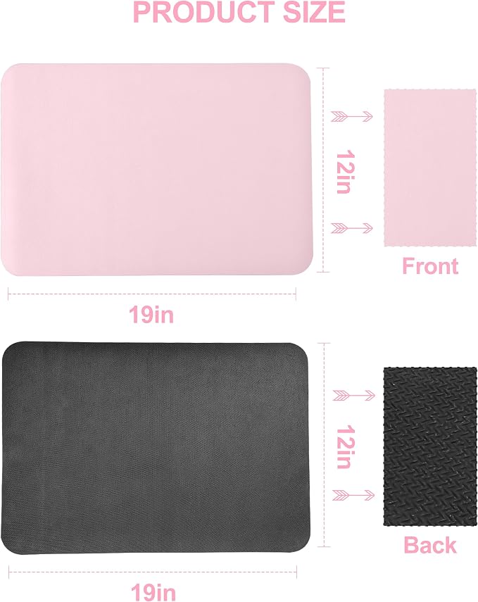 Dish Drying Mat for Kitchen Counter, 12"x19" Pad with Rubber Backed (Pink) | Hide Stain Anti Absorbent for Kitchen Counter, Non-slip Drying Mat for Coffee Machine Dish Rack - Image 6