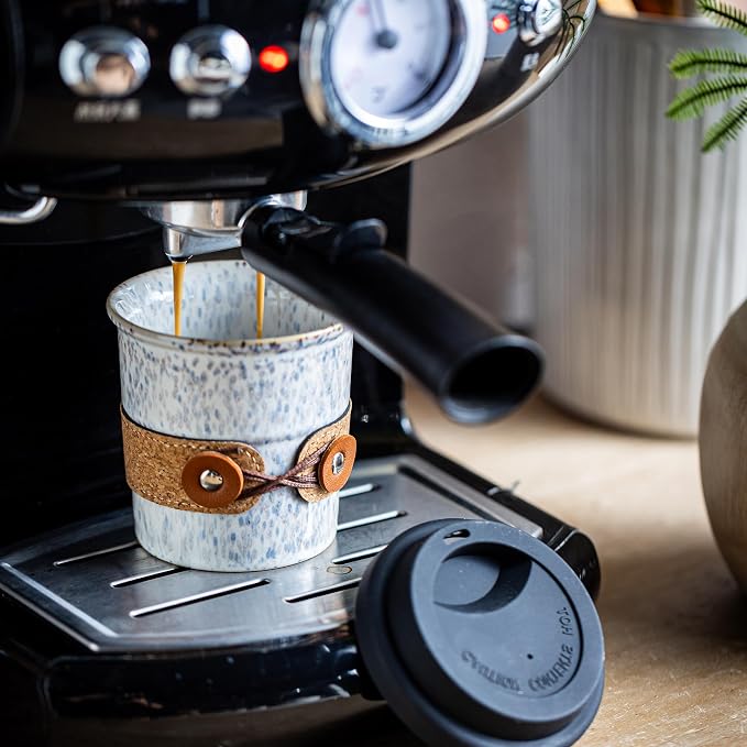 Coffee Mug with Lid, Reusable Coffee Cups for Travel, Spill Proof | Camping Tumbler | Ceramic Microwave and Dishwasher Safe | 8.5oz for Tea, Latte, Espresso | for Car, Home, Office - Image 3
