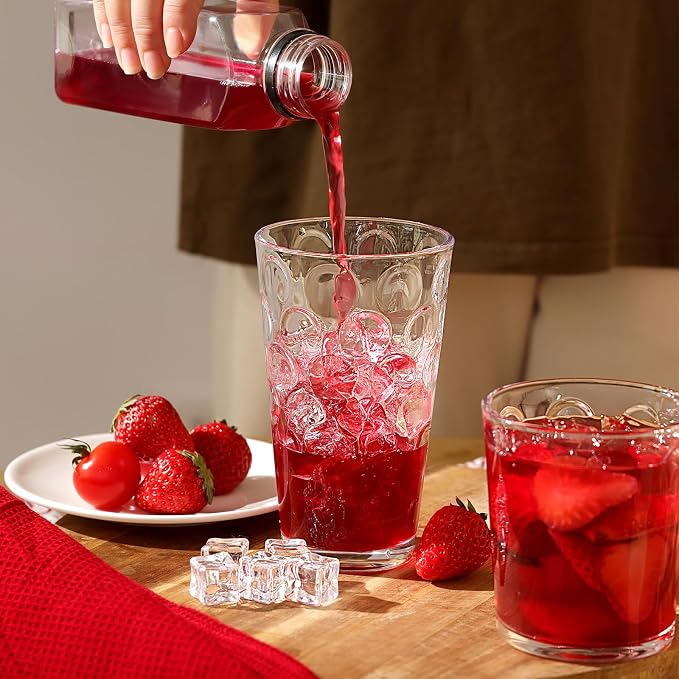 Moretoes Circle Drinking Glasses Set of 12,Clear Water Glass Cups | Mixed Glassware Set,16 Oz Highball Tumblers &12 Oz Rock Whiskey for Cocktail, Whisky and Other Beverages - Image 5