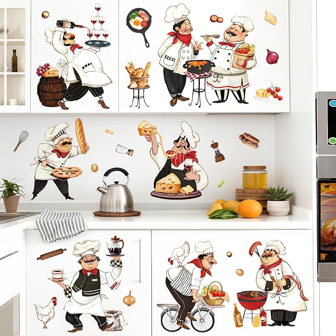 decalmile Cartoon Chef Kitchen Food Cooking Wall Decals Stickers by decalmile