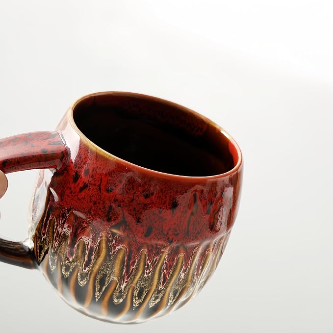 Large Ceramic Coffee Mug - 20oz Big Tea Cup, Red | Large Tea Mug, Microwave Safe, Dishwasher Safe - Image 6