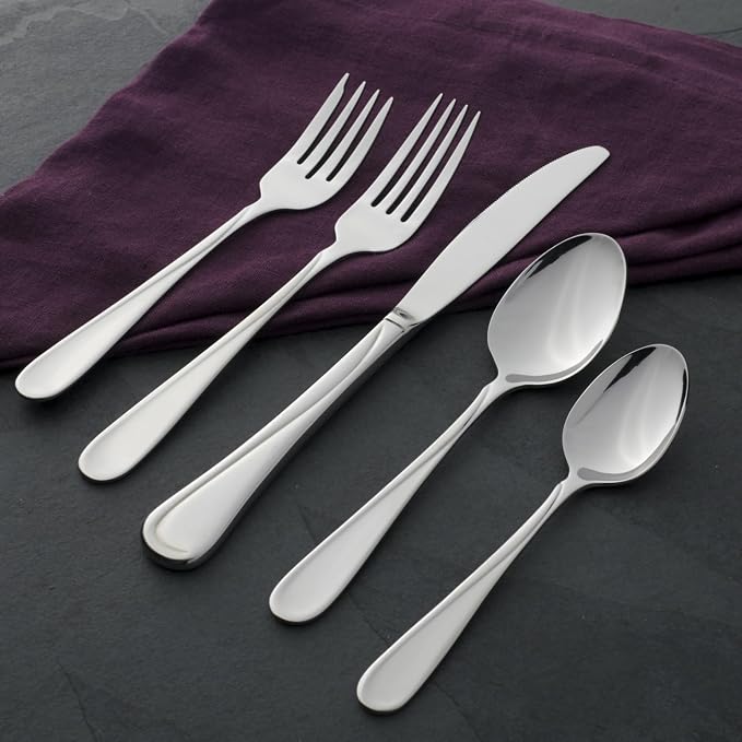 Oneida Flight Dinner Knives Silverware Set for 6, Flatware | Stainless steel, mirror finish | dishwasher safe | dinner knife set for everyday dining, cutlery set - Image 3