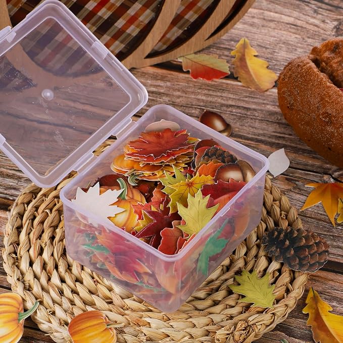 280pcs Fall Cake Decorations - Edible Sunflower, Leaf, Pumpkin Cupcake Toppers - Autumn Edible Cake Decors for Baking, Food, Thanksgiving Party Supplies (40 Styles) - Image 4