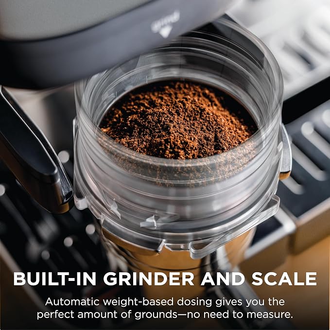 Ninja Luxe Café Premier Espresso & Rapid Cold Brew, Gunmetal, ES601GM | Drip Coffee, Built-in Coffee Grinder, Hands-Free Milk Frother, Assisted Tamper for Cappuccinos & Lattes - Image 5