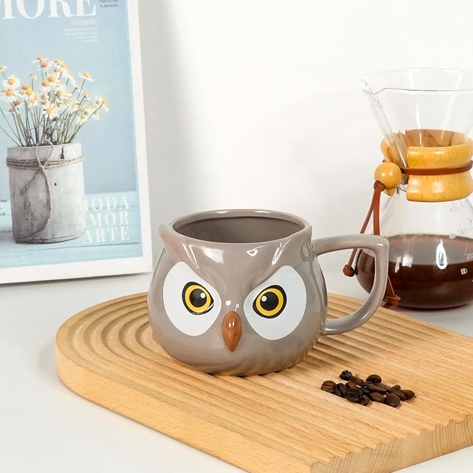 Owl Mug - Ceramic Coffee Cup for Women, 3D Funny Coffee Mug, Christmas Birthday Owl Gifts for Women Man Kids 14oz - Image 4