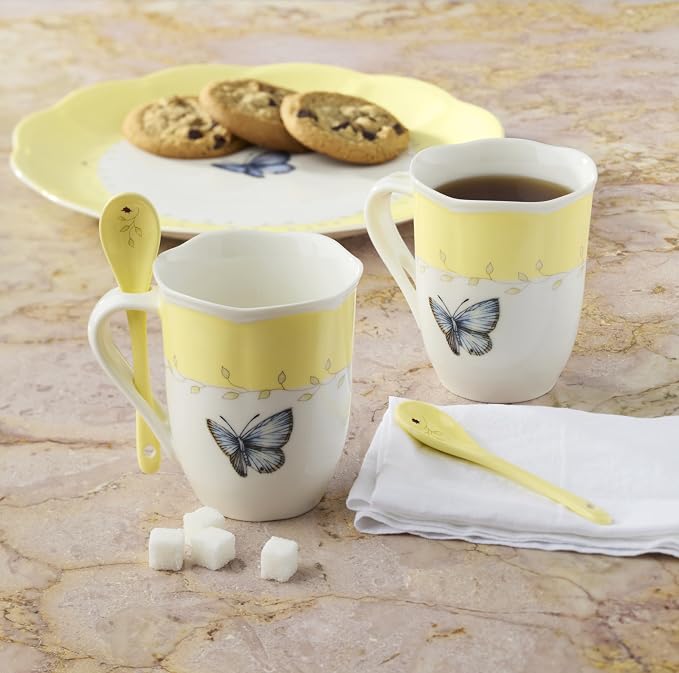 Lenox 897804 Butterfly Meadow Color Mugs With Spoons, Set Of 2, Yellow - Image 4