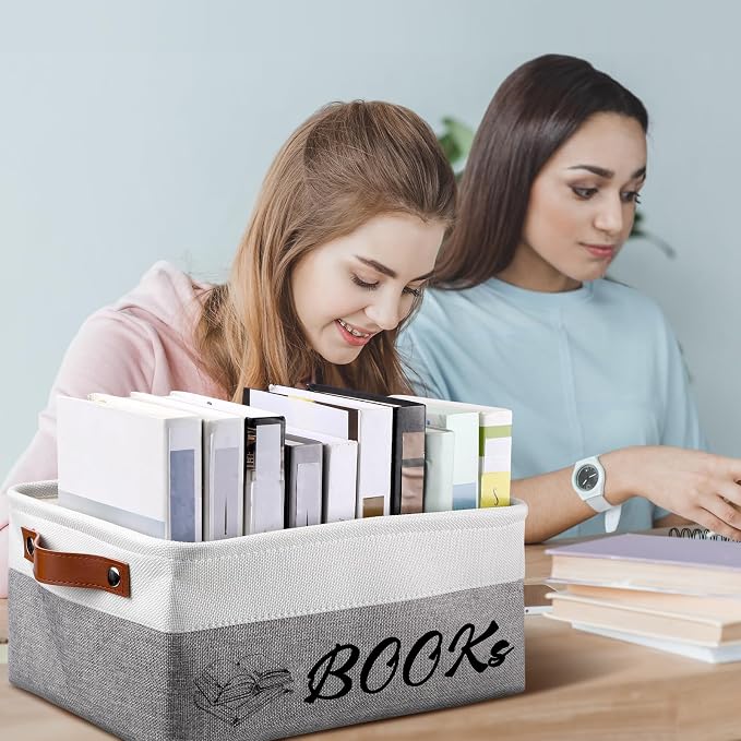 Marsui Book Lover Gifts Books themed Storage Basket Storage Bin Bookish Accessories Bookworm Gift for Club Members Student Teacher Reading Accessories - Image 5