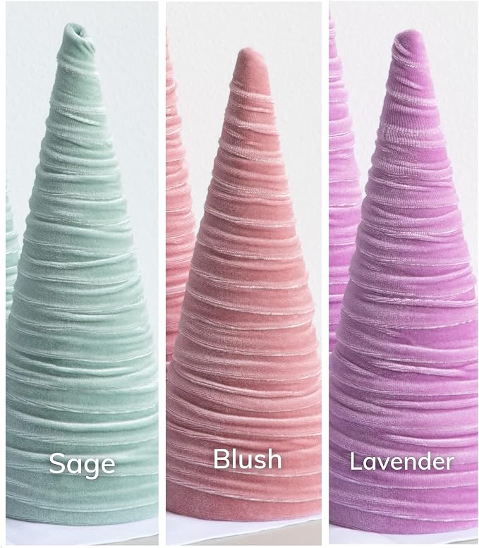Create Your Own Set of 3 Velvet Trees, Valentine Tree Tabletop, Mantel Decor, Wedding Centerpiece, Artisan Entryway, Cozy Gift for (Create Your Own) - Image 3