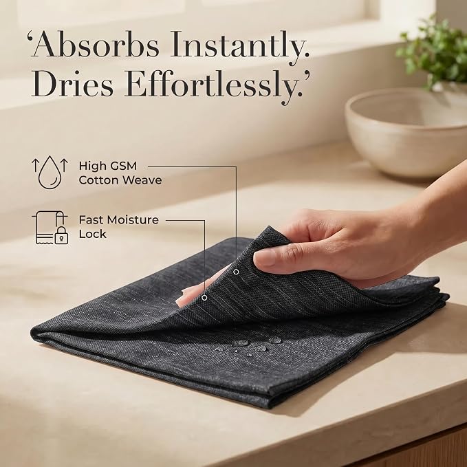 Urban Villa Cloth Napkins Cotton 20x20 (Set of 12) Black/White - Image 3