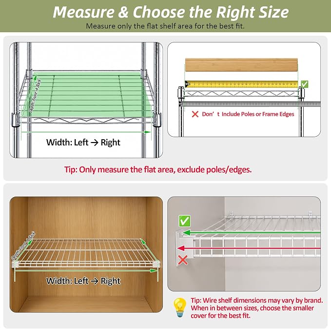 Wire Shelf Covers, Bamboo Wire Rack Covers for Pantry, Closet，Kitchen (5pcs, 30" W x 12" D, Natural) - Image 3