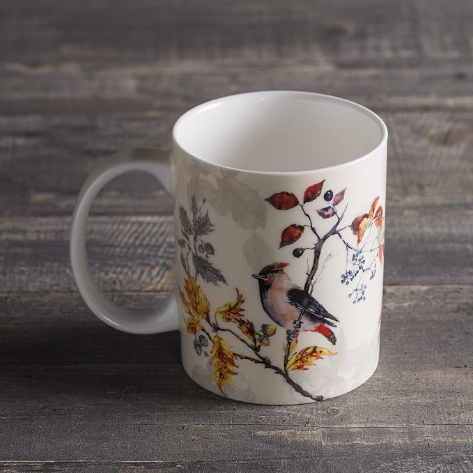 Maison d' Hermine Coffee Mug with Handles Tea Cups (12 Ounce, Pack of 1) | Fine Bone China Coffee Mugs for Hot Beverages Cappuccino Latte Home Restaurant Spring Summer -Equinoxe - Beige - Sparrows - Image 8
