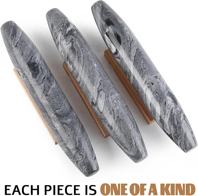 African Natural Grey Marble French Rolling Pin, 12inch Non-Stick Rolling Pin for Baking, Dough Roller for Pasta, Dumpling, Fondant, Pie, Bread, Pizza, Kitchen Baking Tools - Image 7