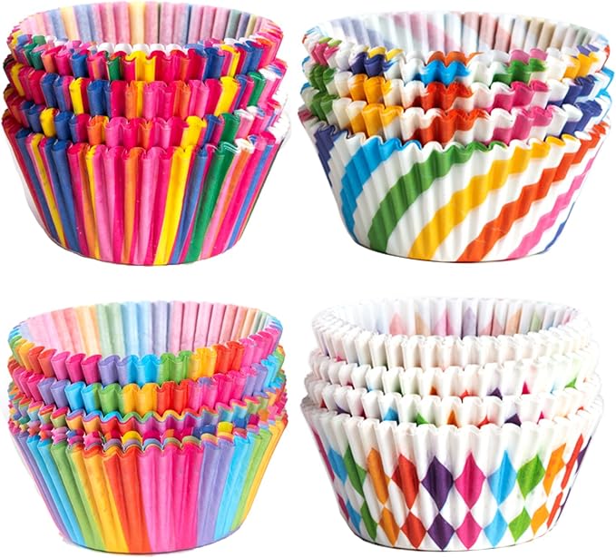 Cupcake Baking Paper Cups Rainbow Combo Disposable Baking Cups | Colorful Muffin Cupcake Liners Set Standard Size, Pack of 400 - Image 2