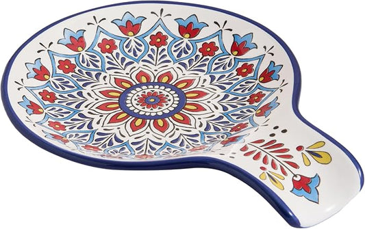 Bico Boho Totem Spoon Rest for Stove Top, Ceramic Spoon Holder for Kitchen Counter, Easy to Clean Coffee Spoon Rest Dishwasher Safe, Kitchen Cooking Utensil Rest for Ladles Spatula by Bico