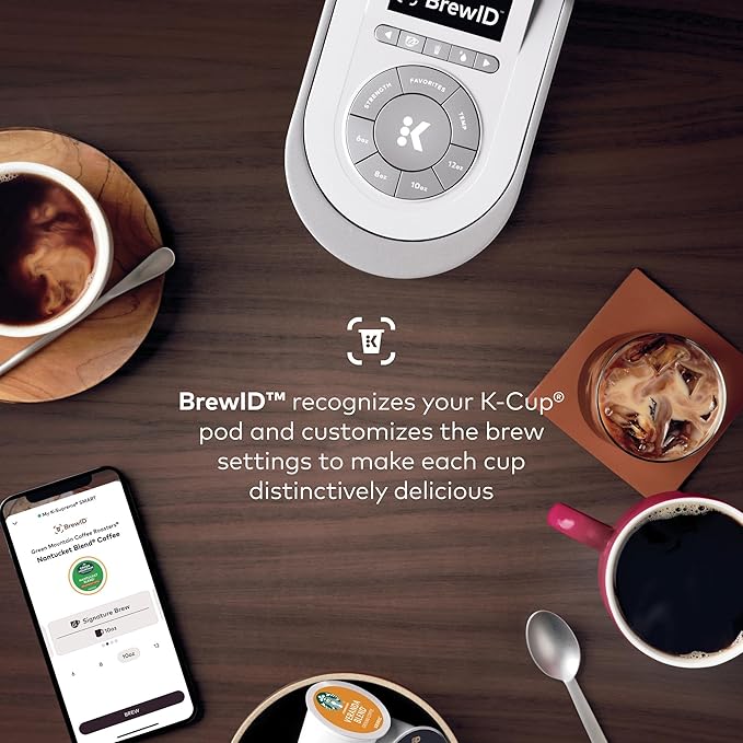 Keurig K-Supreme SMART Single Serve Coffee Maker With WiFi Compatibility, 4 Brew Sizes, And 66oz Removable Reservoir, Compatible with Alexa, White - Image 4